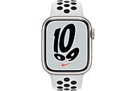 APPLE Watch Series 7 Nike+ Cellular 41 mm zilver aluminium / platinum/zwarte sportband