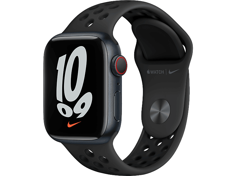 Apple Watch Series 7 Nike+ Cellular 41 Mm Middernacht Aluminium / Zwarte Sportband