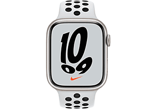 APPLE Watch Series 7 Nike+ Cellular 45 mm zilver aluminium / platinum/zwarte sportband