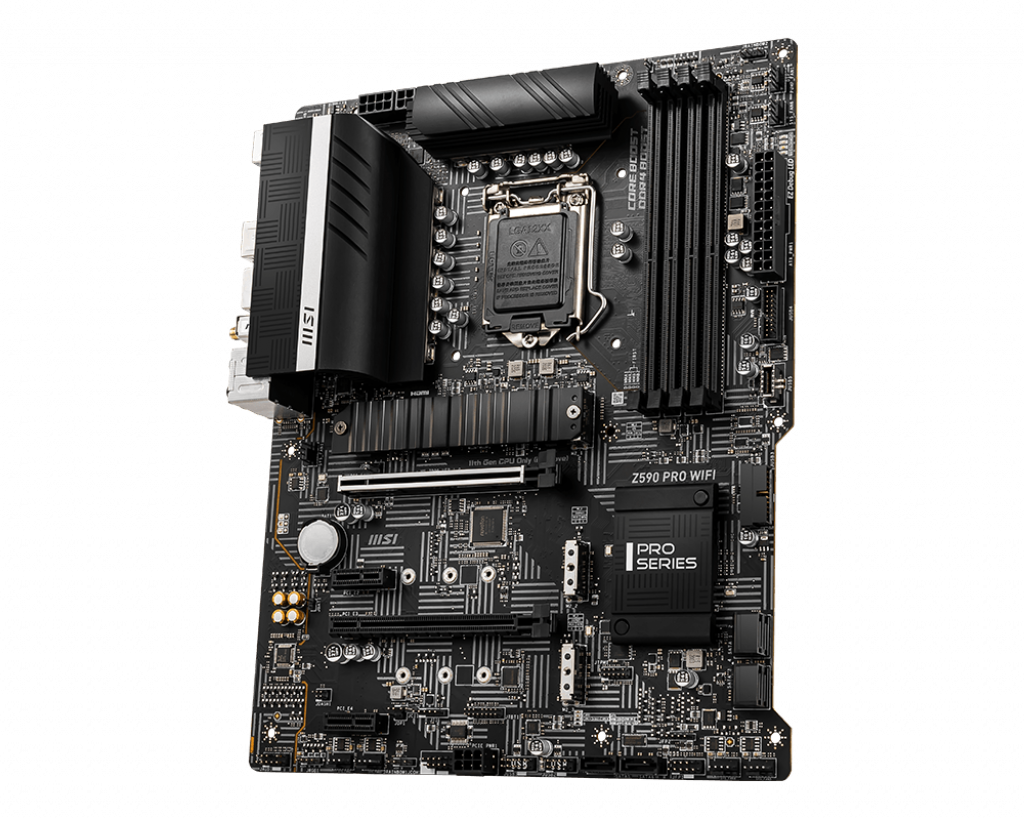 MSI Z590 Pro Wifi Soket 1200 DDR4 5333 (OC) PCI-E Gen 4 ,M.2, USB 3.2 1x 2.5G LAN Wi-Fi 6 ATX Anakart Siyah