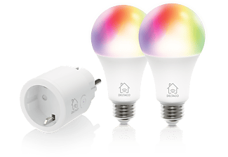 DELTACO Smart Home okos csomag, 2x SH-LE27RGB izzó és 1x SH-P01 dugalj, 10 A (SH-KIT01)