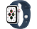 APPLE Watch SE (GPS + Cellular) 44 mm - Smartwatch (Regular 140-210 mm, Fluorélastomère, Argent / bleu abysse)
