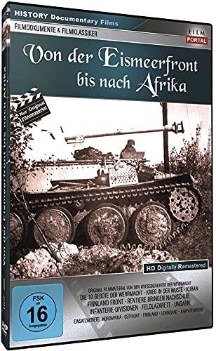 DVD-Hülle: 'Von der Eismeerfront bis nach Afrika'. Zeigt Panzer und Militärszene.