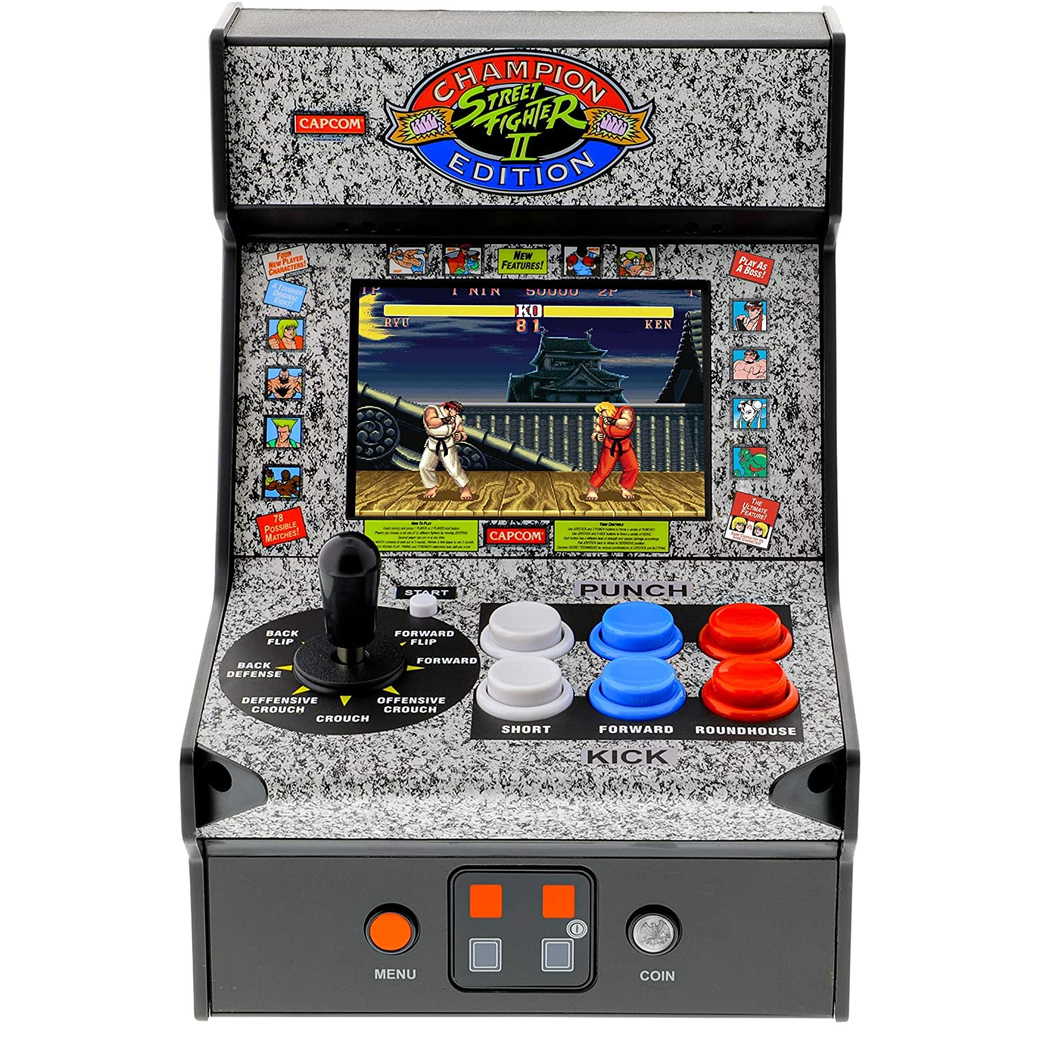 Consola My Arcade dgunl3283 champion street fighter ii negro retro micro player