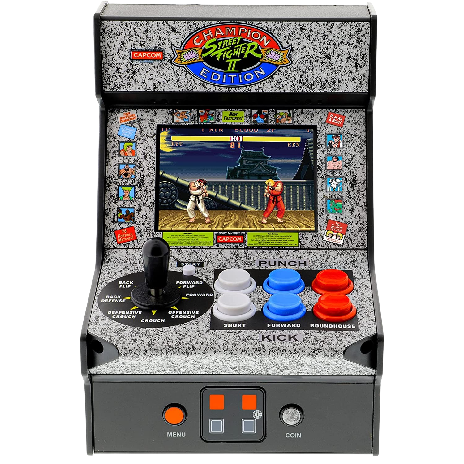 Consola My Arcade dgunl3283 champion street fighter ii negro retro micro player