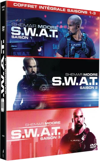 DVD boxset van S.W.A.T. seizoenen 1-3 met Shemar Moore op de cover.