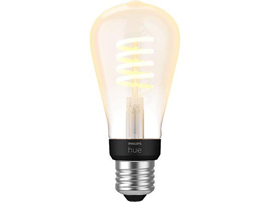 PHILIPS HUE White Ambiance E27 Edison Lampe mit Glühdraht - Leuchtmittel (Schwarz/Transparent)
