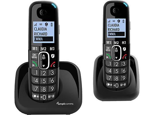 AMPLICOMMS BigTel 1502 - Téléphone sans fil (Noir)