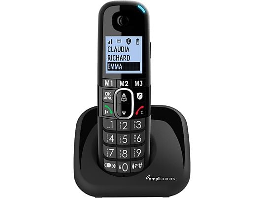 AMPLICOMMS BigTel 1502 - Téléphone sans fil (Noir)