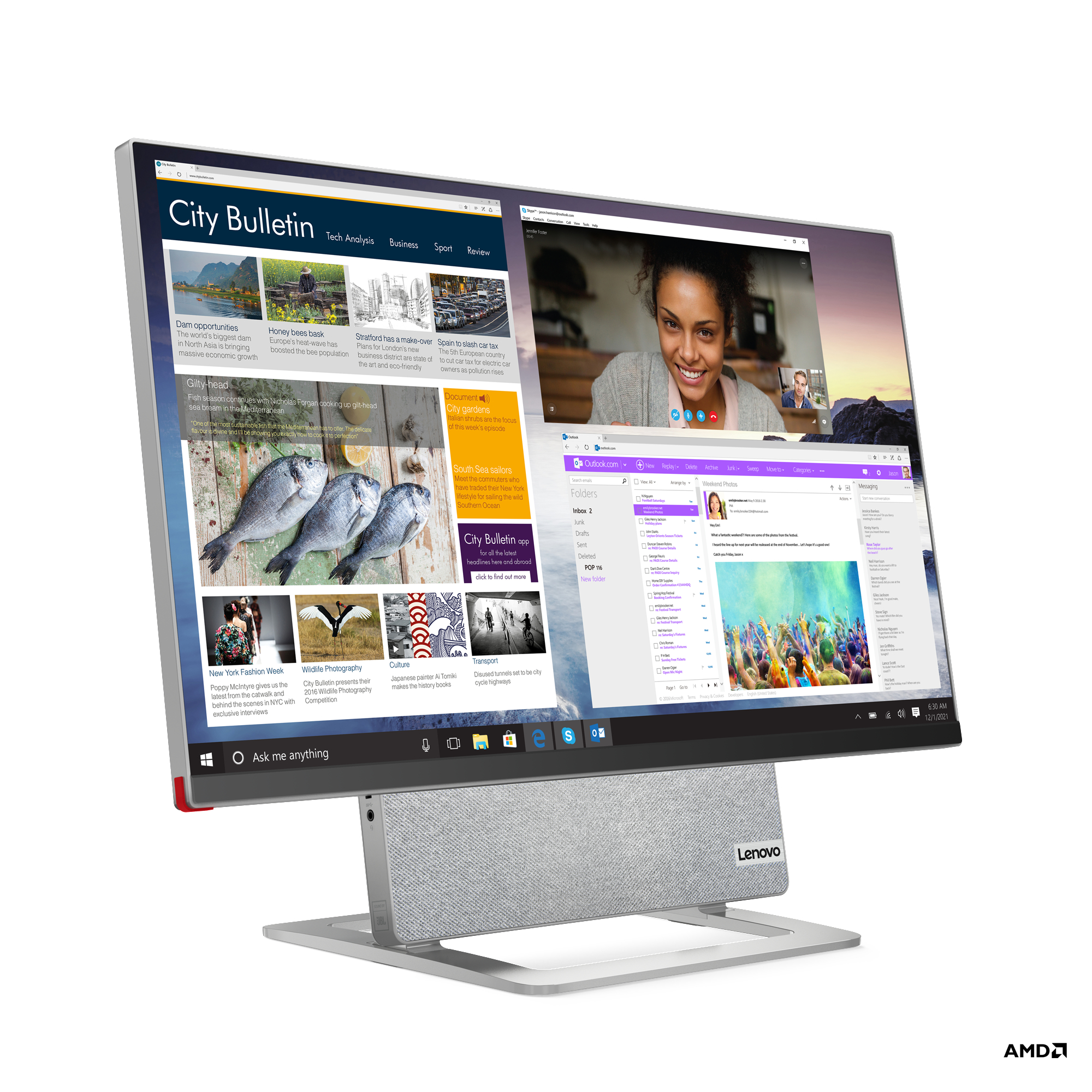 LENOVO Lenovo Yoga AIO 7 - Ryzen™ 7 5800H - 16 GB - 1 TB - AMD Radeon™ Onboard Graphics - Windows 10 Pro (64 Bit)