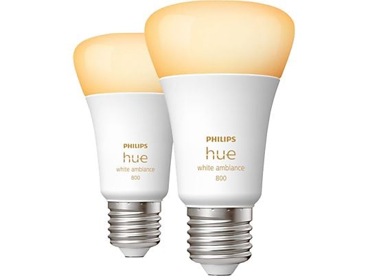 PHILIPS HUE White Ambiance Doppelpack E27 - Leuchtmittel (Weiss)