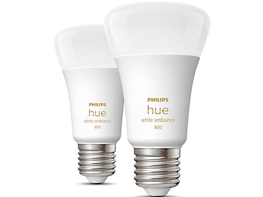PHILIPS HUE White Ambiance Doppelpack E27 - Leuchtmittel (Weiss)