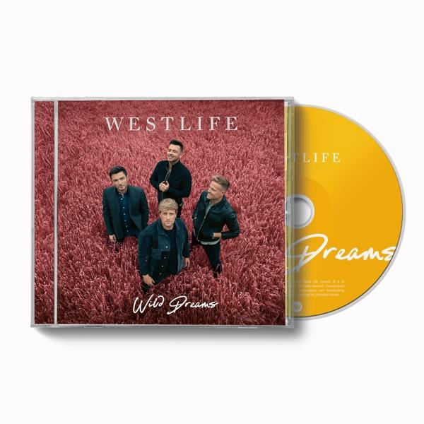 CD-Hülle mit Bandfoto. Die CD befindet sich neben der Hülle. Der Text auf der Hülle lautet 'Westlife'.
