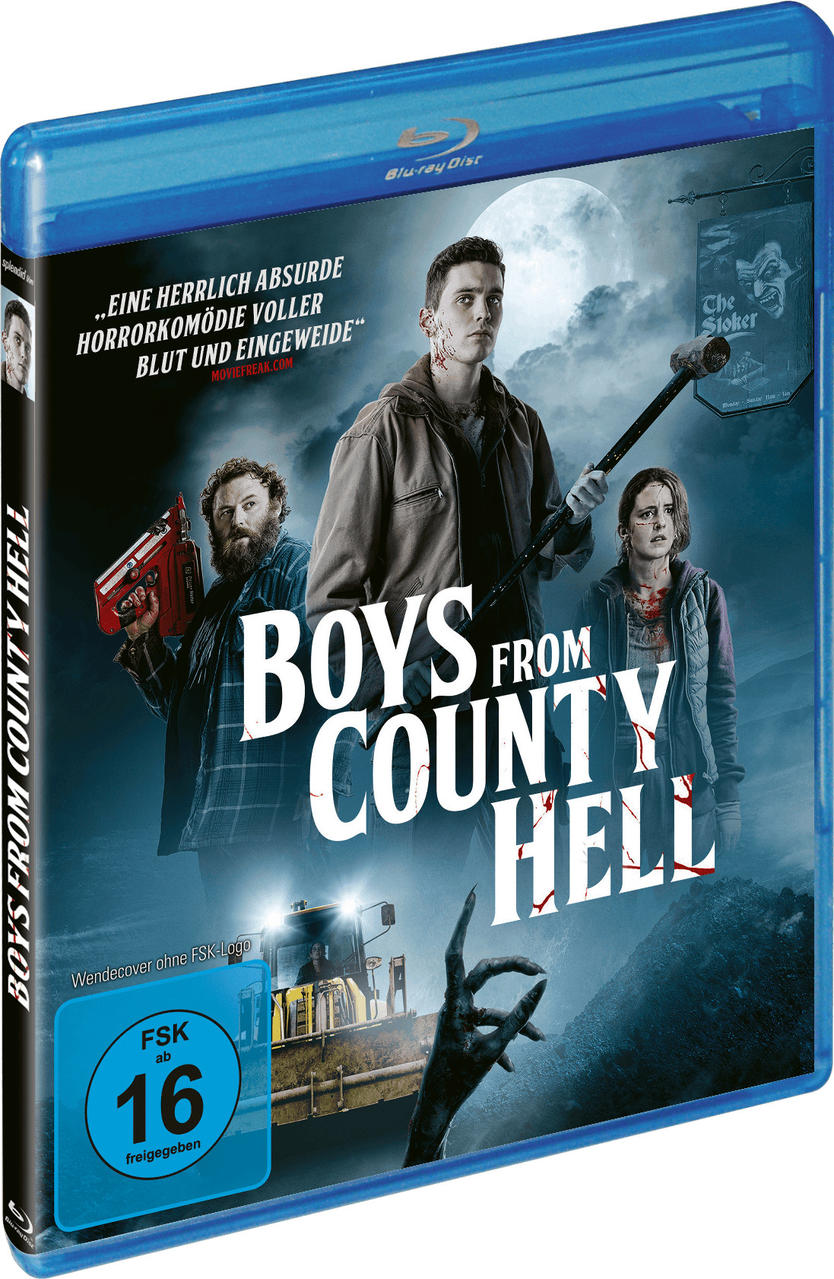 Blu-ray-Disc-Cover für den Film 'Boys From County Hell' mit Film-Cast und Logo.