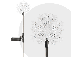 GARDEN OF EDEN 11393C LED-es kültéri szolárlámpa - hópehely - 75 cm - hidegfehér