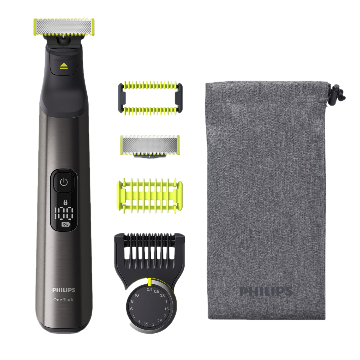 Barbero Philips Qp655015 blade pro face body oneblade face+body recortador de cromado perfiladorbarbero maquinilla afeitar para cara cuerpo aparador 14 ajustes seleccionables 3mm