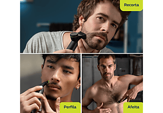 Maquinilla de afeitar - Philips Onelade Pro QP6650/61, Para cara y cuerpo, 14 Longitudes, Pantalla LED, Negro