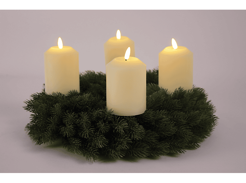 FHS LED Kerzenset 4er Set Kerze, Creme, Warmweiß