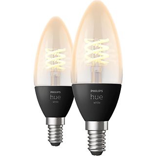 PHILIPS HUE White Filament confezione doppia E14 - Lampada (Nero)