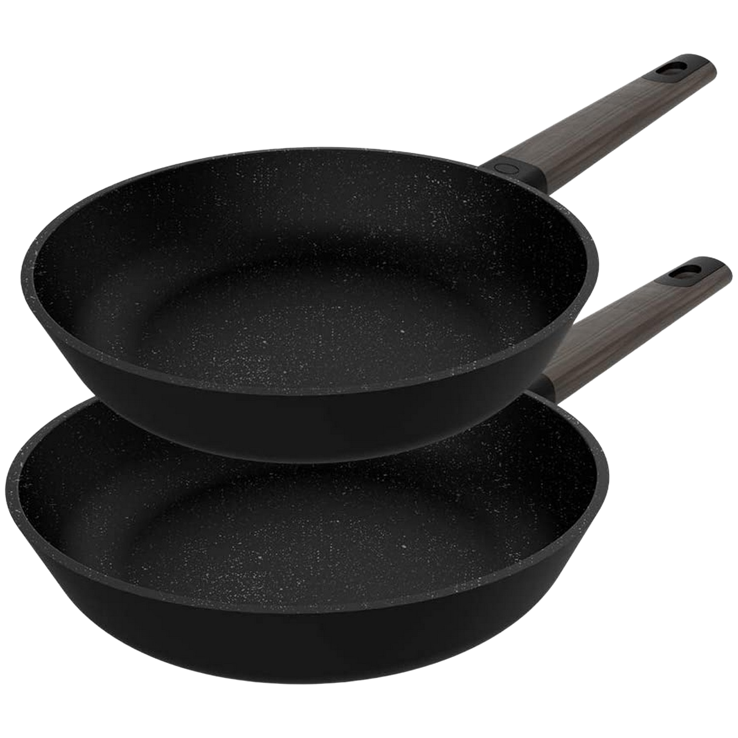 Set de sartenes - Cecotec Polka Excellence 20-24 Bucket Set Force, Revestimiento antiadherente Premium de Teflon™ Nonstick Coating, Negro