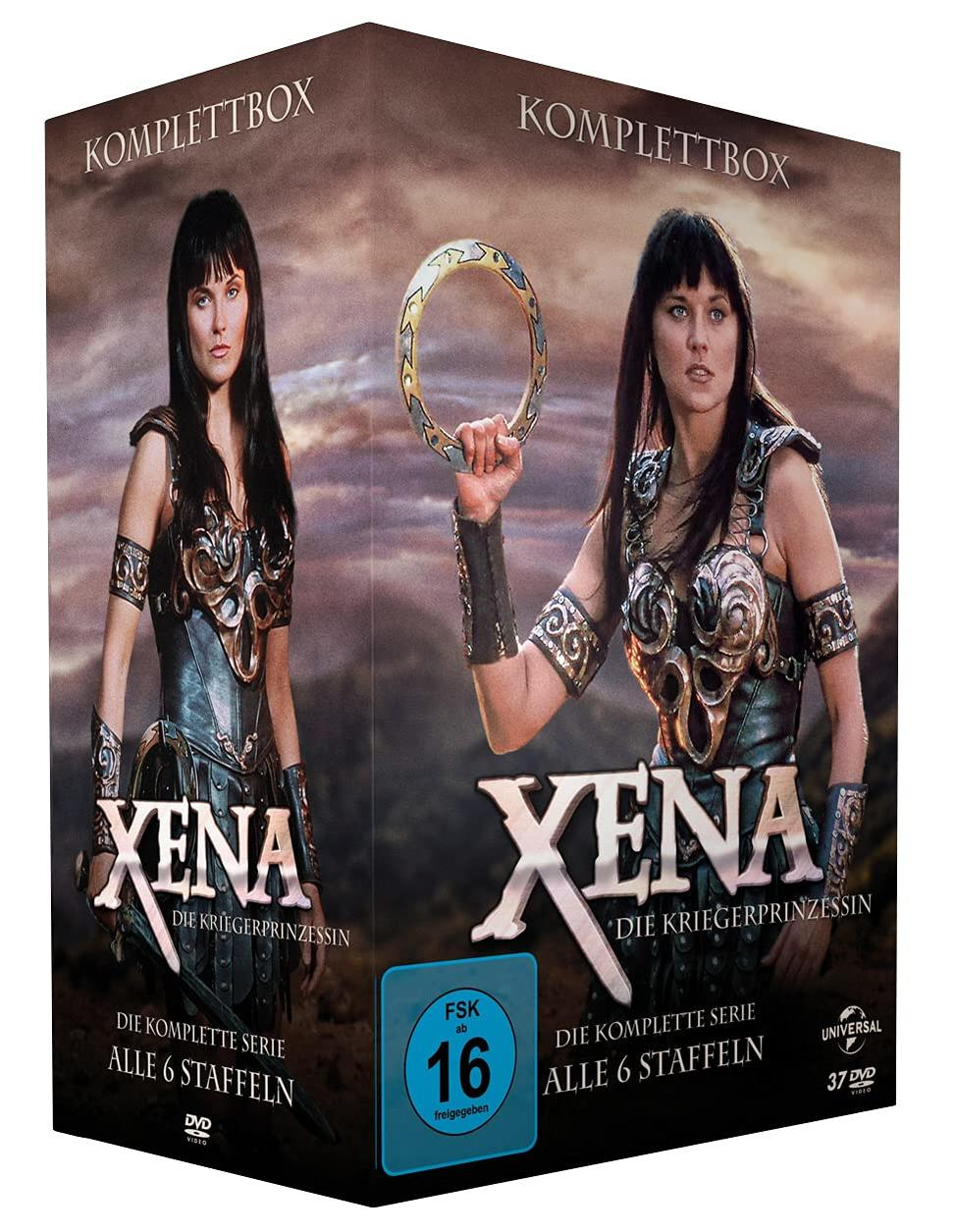 Eine DVD-Box-Set von Xena, der Kriegerprinzessin, mit dem Cover der Hauptfigur.
