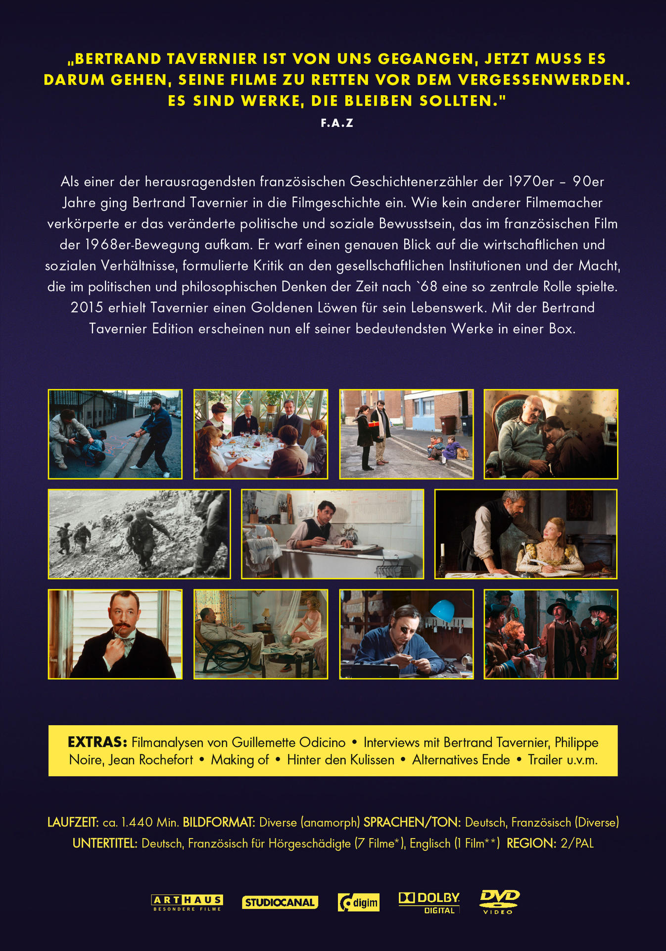 DVD-Box mit mehreren Filmstills in einem Raster. Text auf Deutsch. Enthält Infos über Film und Extras.