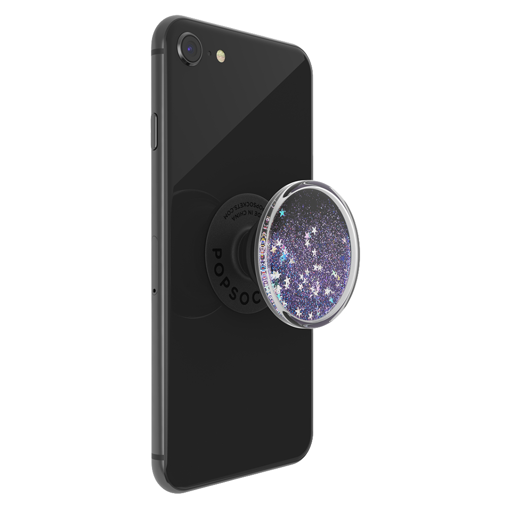 Schwarzes Telefon mit glitzerndem Stern-PopSockets.