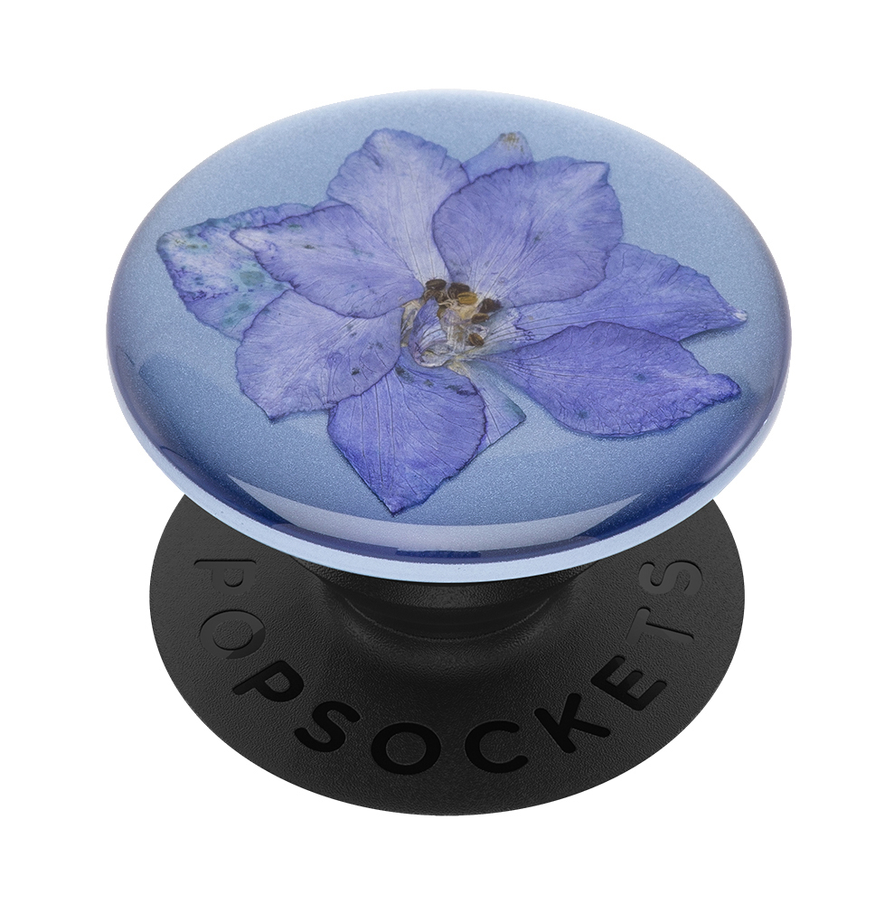 POPSOCKETS PopGrip Pressed Mehrfarbig Flower Handyhalterung, Purple Larkspur