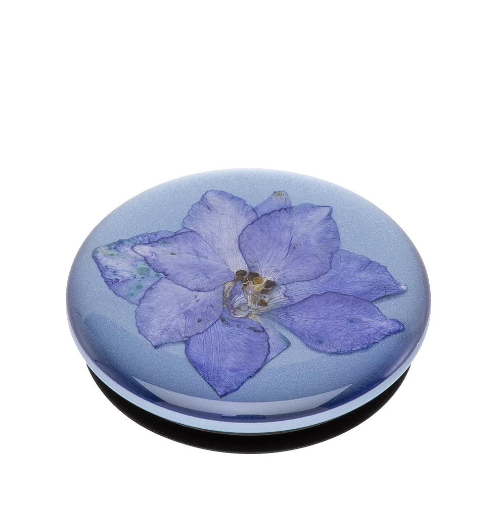 POPSOCKETS PopGrip Pressed Purple Handyhalterung, Mehrfarbig Larkspur Flower