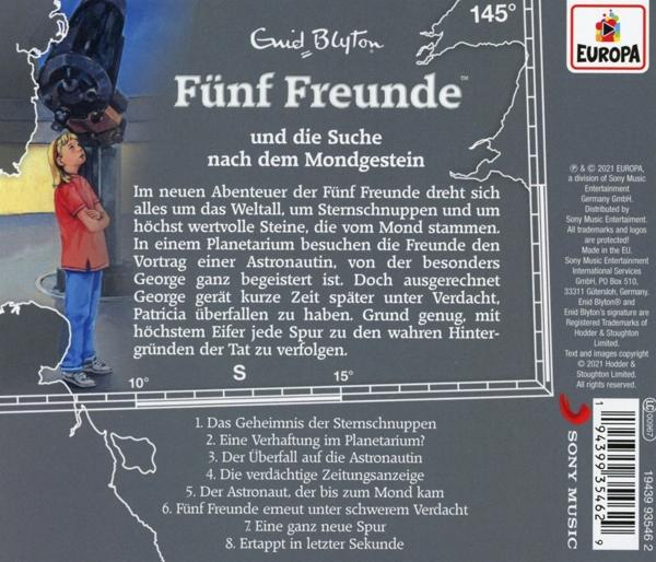 Buchcover mit deutschem Text und einer Zeichnung eines Mädchens mit Teleskop.