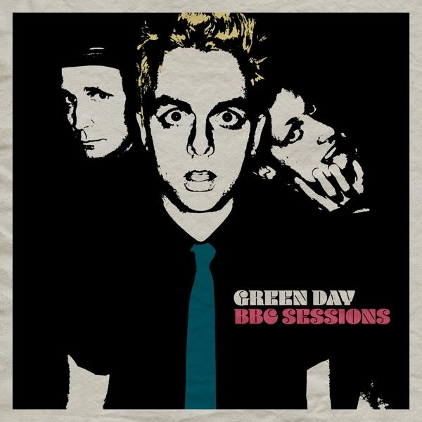 Green Day albumhoes, bandleden op zwarte achtergrond. Titel: BBC Sessions.