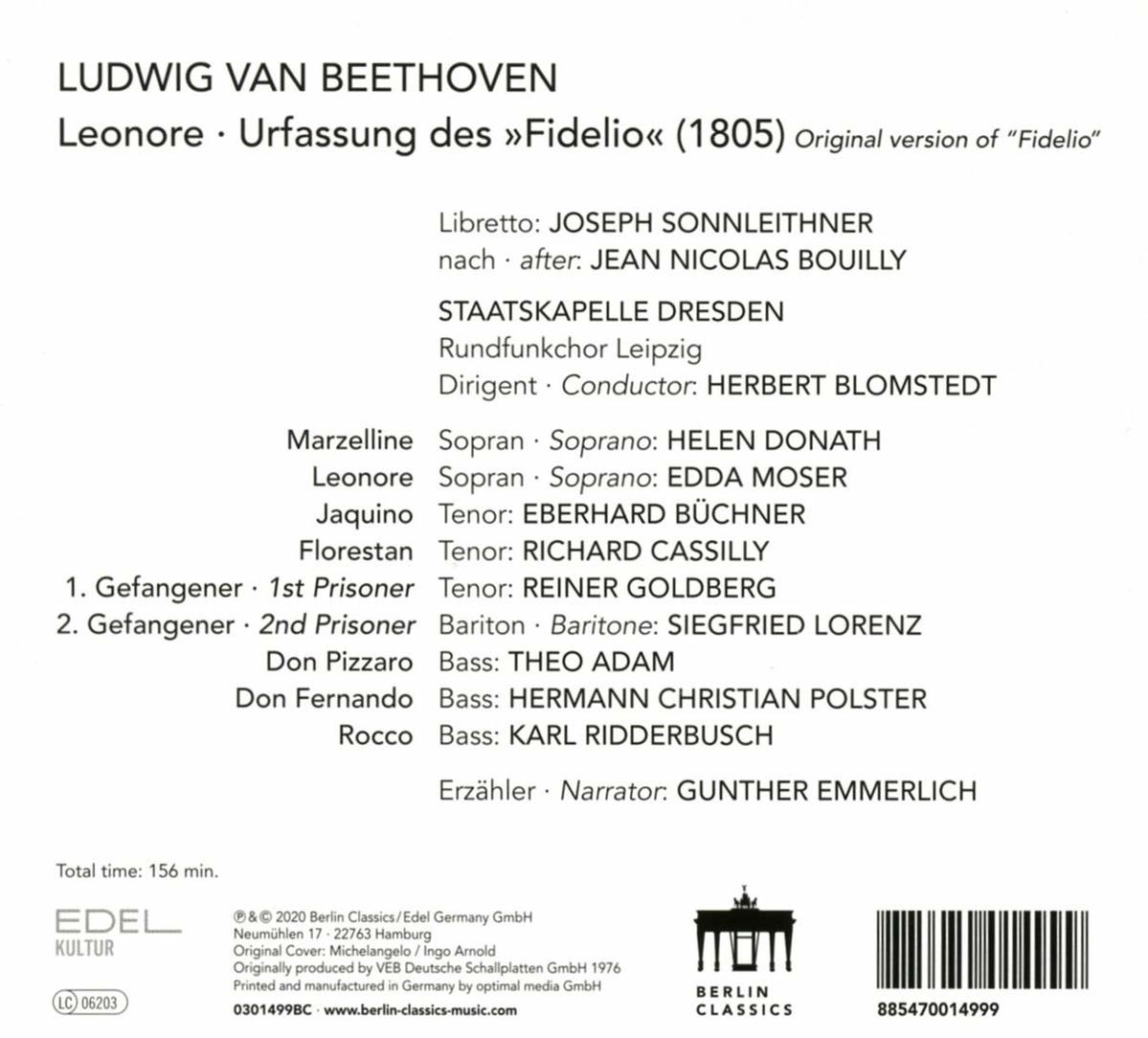 Beethovens Oper "Fidelio"-Partitur mit Besetzungsliste und Credits.