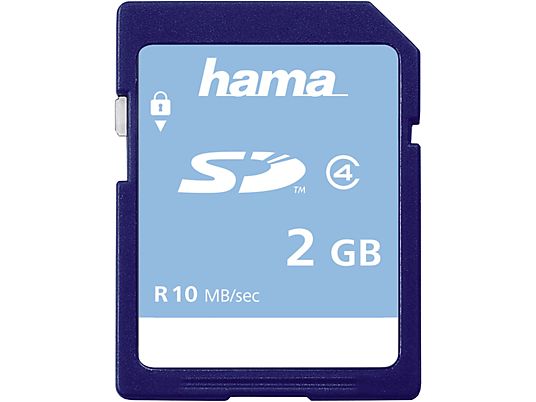 HAMA 10MB/S CL4 - SDHC-Cartes mémoire  (2 GB, 10 MB/s, Noir/Gris)