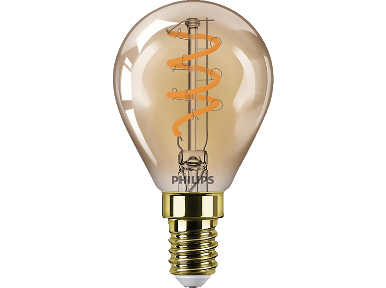 PHILIPS classic Vintage Tropfenlampe Lampe mit LED dimmbar E14 15W, Warmweiß Sockel