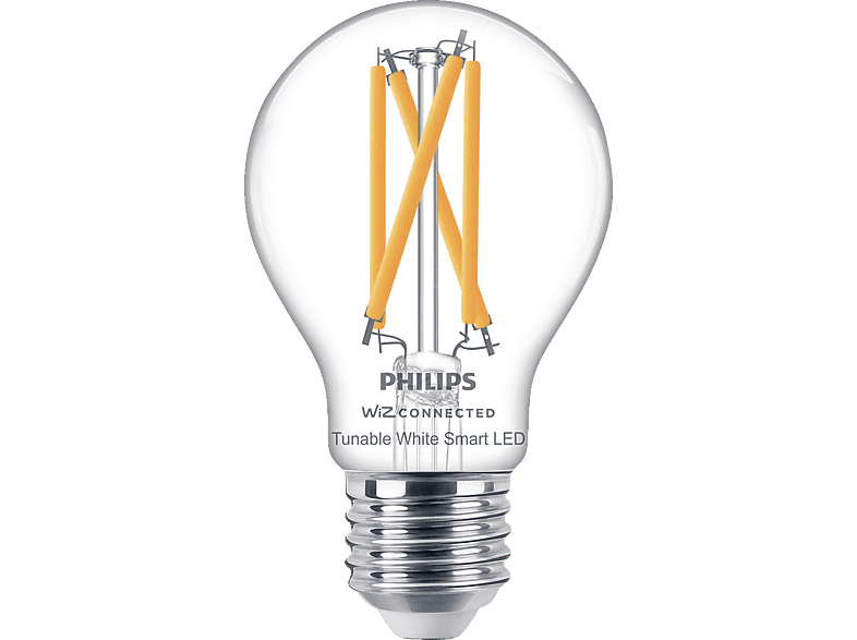PHILIPS Smart Filament Glübirne Standardform LED (TW) Clear Kelvin 2700-6500 Einzelpack Smart 60W