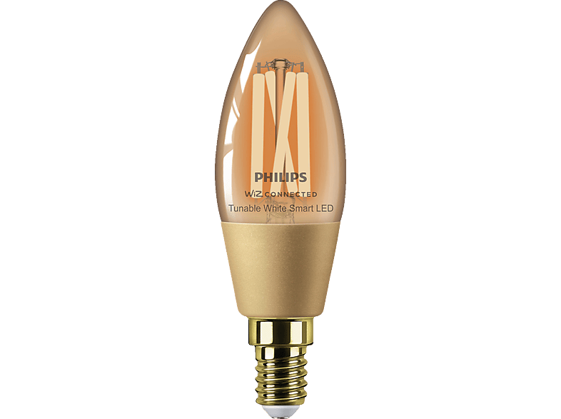 PHILIPS Smart LED 25W Kerzenform Kelvin 2000-5000 Einzelpack Smart (TW) Glübirne Amber Filament