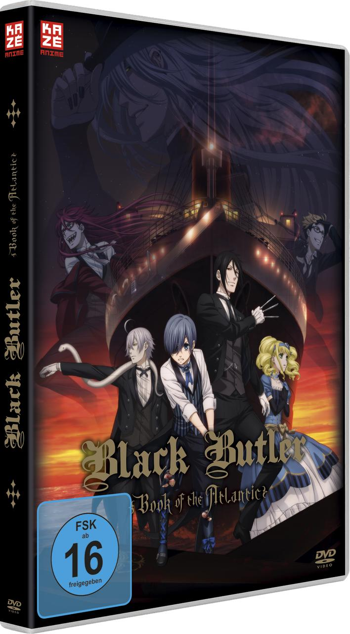 DVD-Hülle mit Anime-Charakteren. Titel ist Black Butler: Book of the Atlantic.