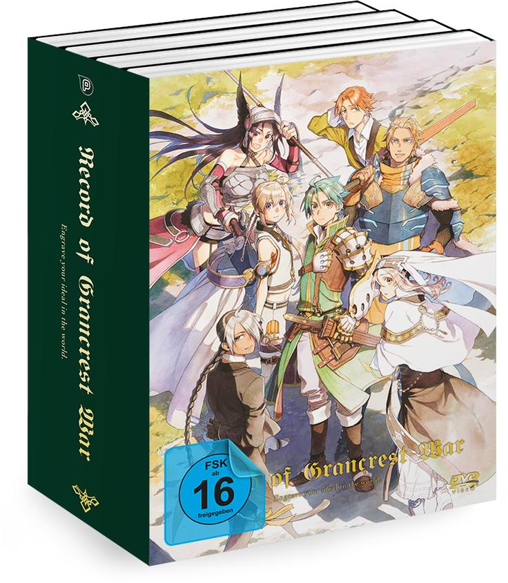 DVD-Box-Set mit Anime-Charakteren auf dem Cover und dem Titel 'Record of Grancrest War'.