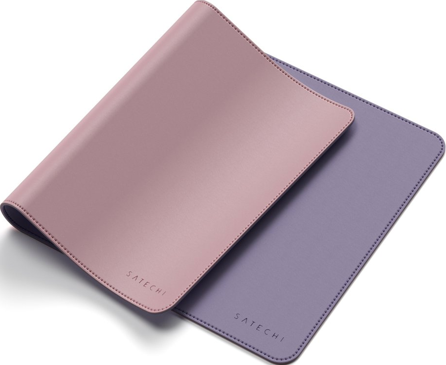 SATECHI Dual Sided Eco-Leather - Schreibtischmatte (Rosa/Violett)
