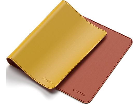 SATECHI Dual Sided Eco-Leather - Schreibtischmatte (Gelb/Orange)