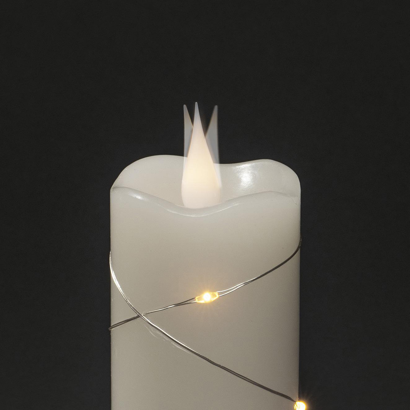 KONSTSMIDE 1824-190 LED Warmweiß Weiß, WEISSTIMER ECHTWACHSKERZE Weihnachtsbeleuchtung