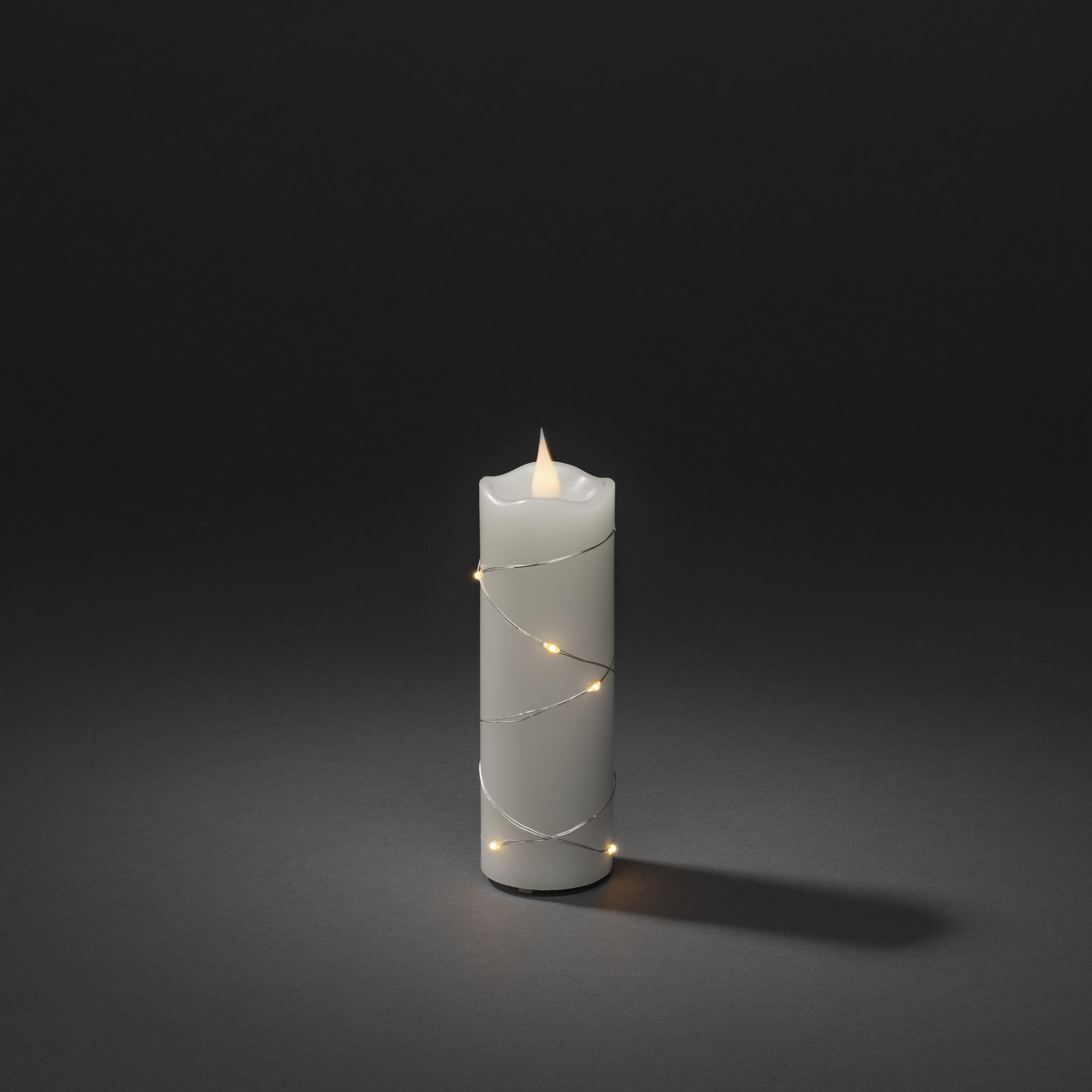 Weihnachtsbeleuchtung, Warm 1825-190 Weiß WEISSTIMER KONSTSMIDE Weiß, LED ECHTWACHSKERZE