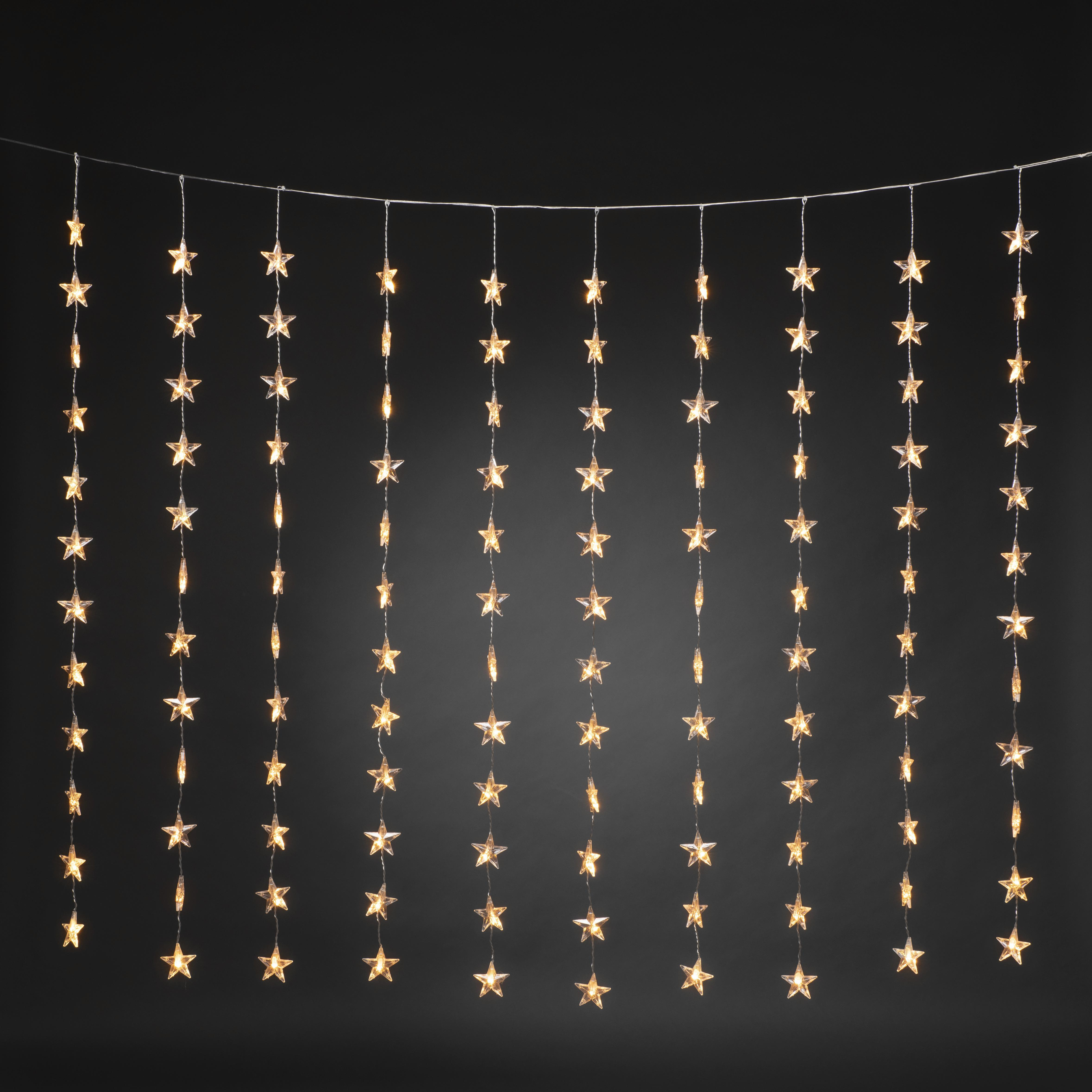 Weihnachtsbeleuchtung, 120 STERNE Transparent, LED LICHTERVORHANG Bernstein 3703-803 KONSTSMIDE