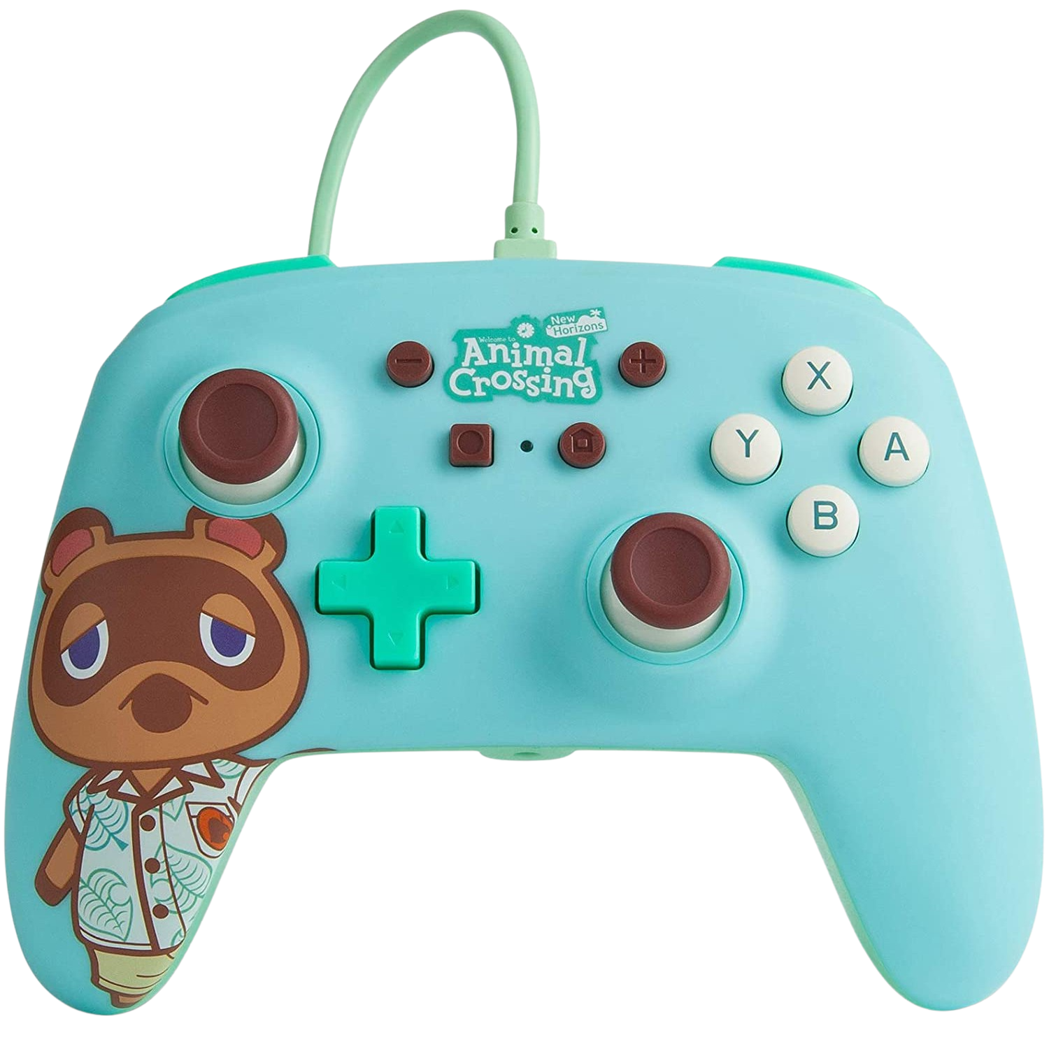 Mando - PowerA Tom Nook Wired Controller, Para Nintendo Switch, Cable USB, Ergonómico, Verde