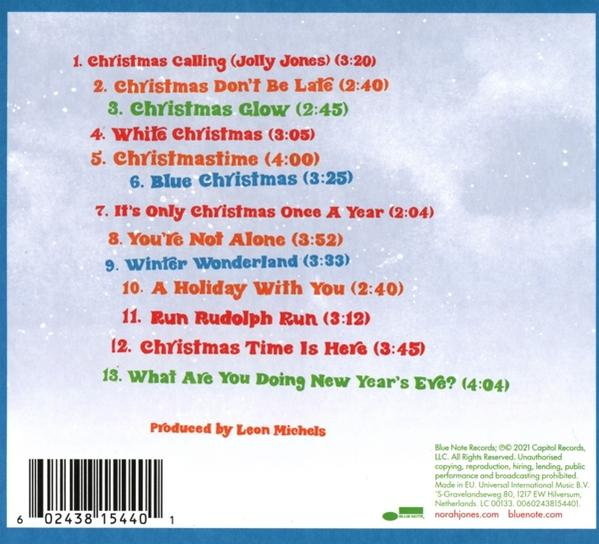 CD borító számlistával. Olyan címeket tartalmaz, mint a 'Christmas Calling' és a 'Blue Christmas'.