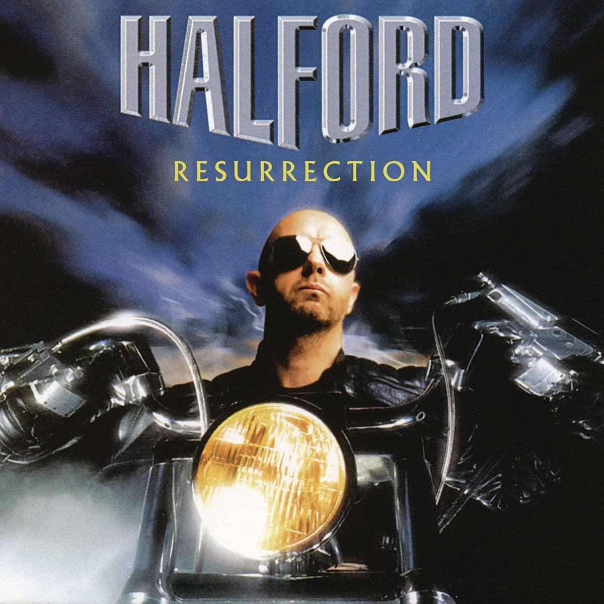 Halford album borítója, egy napszemüveges férfi motoron. Sötét háttér.