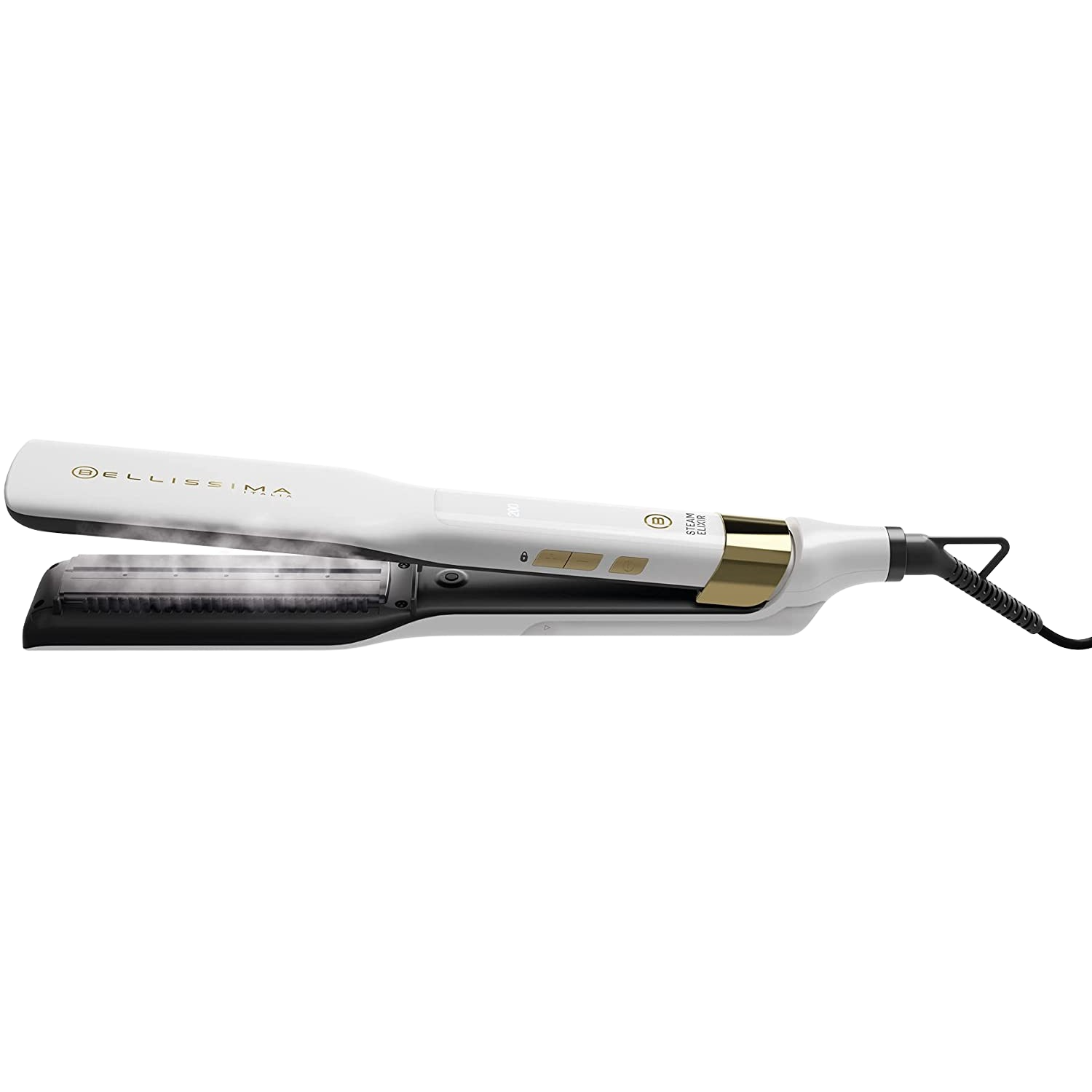 Plancha De Pelo bellissima steam elixir con tecnología active care imetec 230 °c calentamiento led blanco y