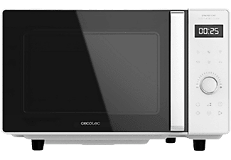 Microondas - Cecotec GrandHeat 2500 Flatbed Touch White, 800 W, 25 l, 8 Funciones, Temporizador, Blanco