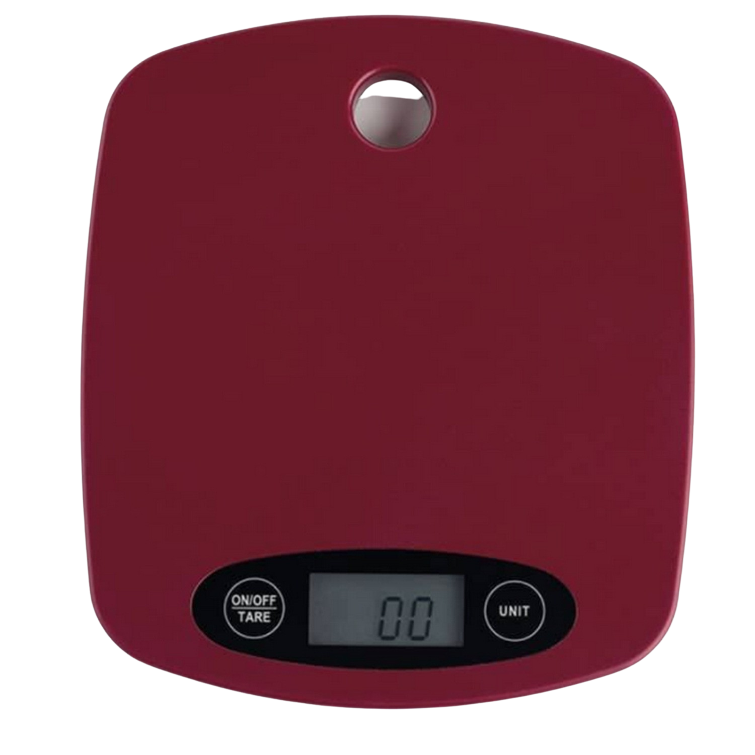 Balanza de cocina - Jata Hogar HBAL1203, LCD, Apagado automático, Capacidad máxima 5 kg, Rojo