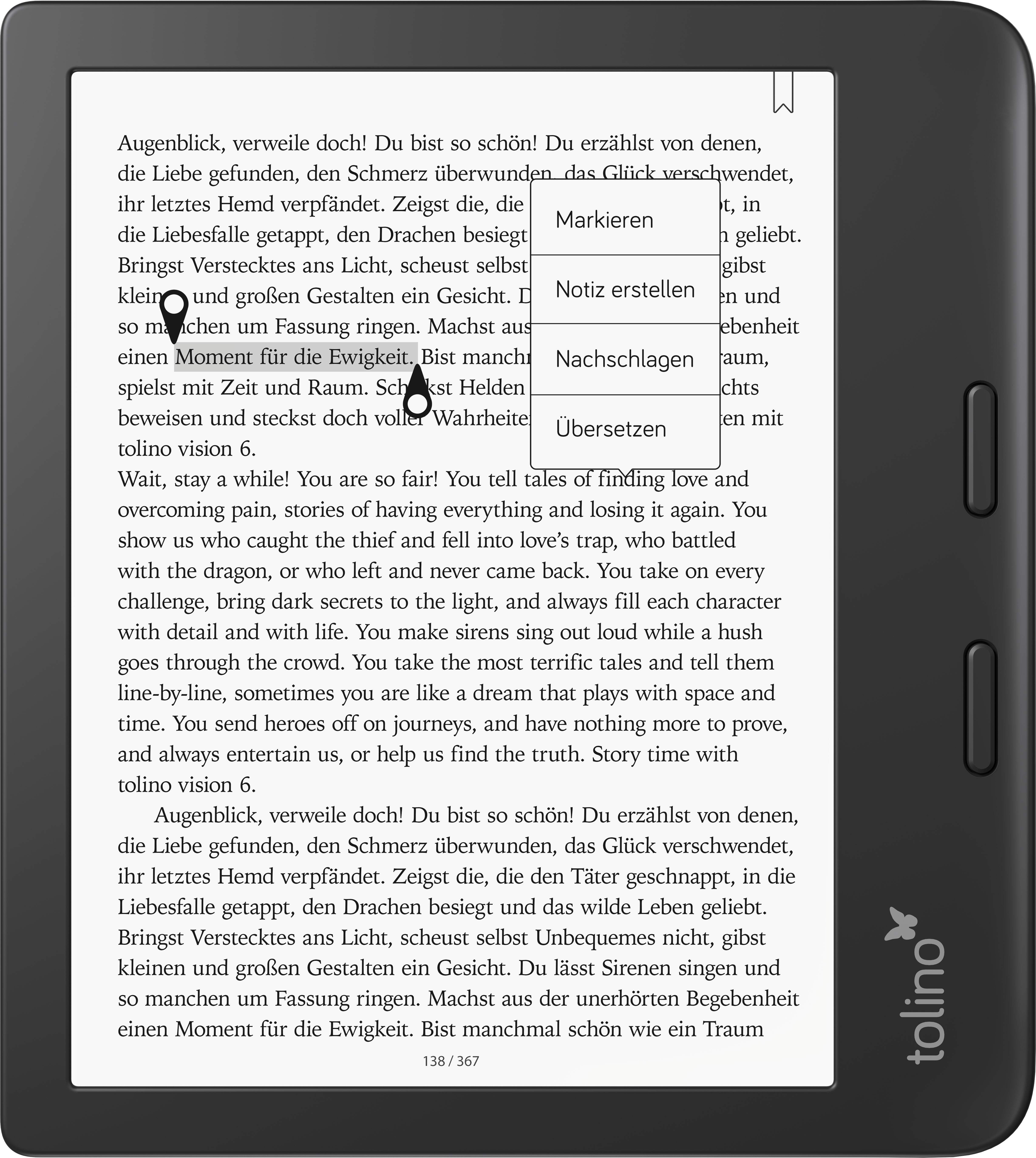 6 Schwarz TOLINO E-Book Tolino 16 GB Vision